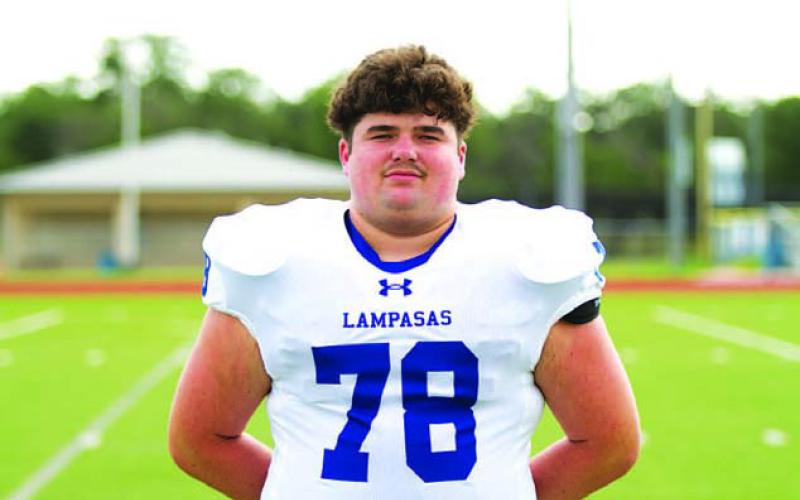 Name: Ridge Hill Class: Sophomore Sport: Football and Powerlifting Favorite Teacher or Coach: Coach Kleckner Favorite Place in Lampasas: Country Kitchen One Person You Look Up To: Myles Garrett Main Goal This Season: Make all-district
