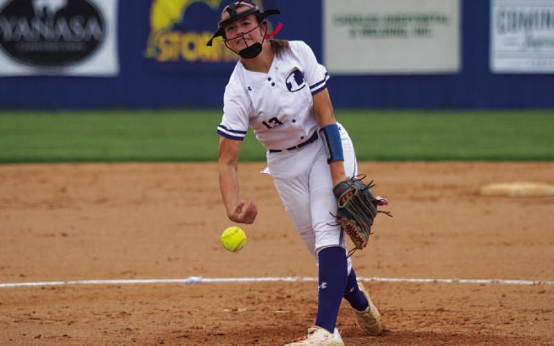 HUNTER KING | DISPATCH RECORD Brooklyn Farmer pitched in the vast majority of games for Lampasas since her freshman season.