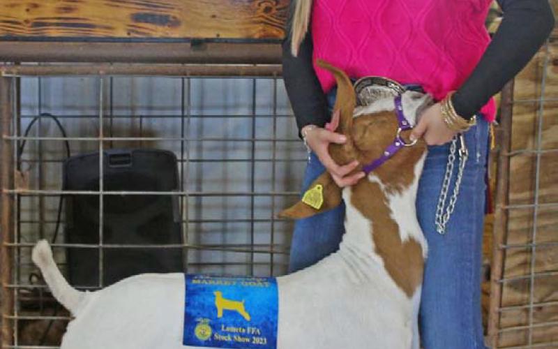 Kenli Roberson was the senior showmanship winner for market goats. MASON HINES | DISPATCH RECORD