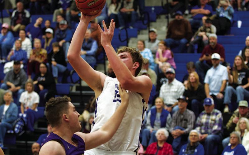Beau Patterson broke the career record for rebounds at Lampasas against Marble Falls. HUNTER KING | DISPATCH RECORD