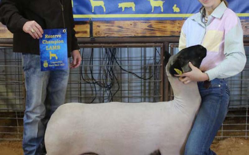 Kynslee Cody exhibited the grand champion market lamb. MASON HINES | DISPATCH RECORD