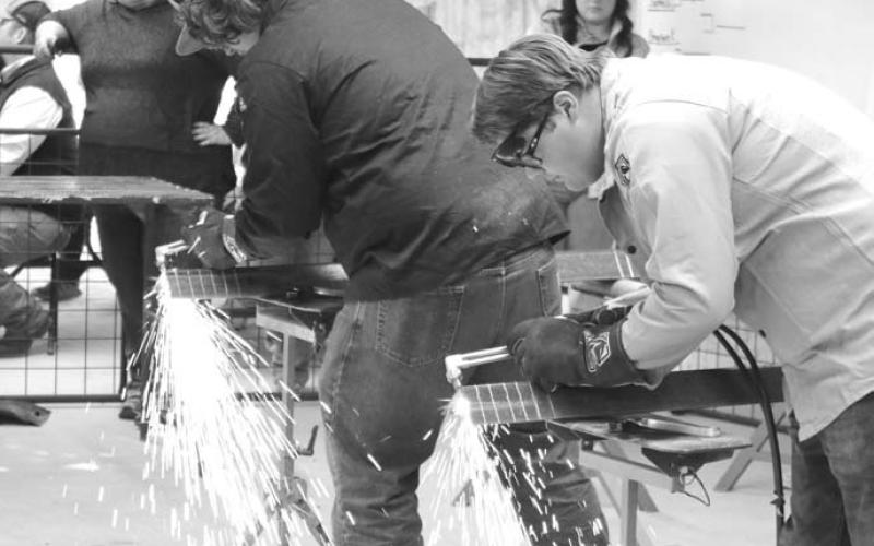 Entrants in the Fastest Torch event compete in pairs. The timed event challenges entrants to cut various metal pieces in elimination rounds. MASON HINES | DISPATCH RECORD