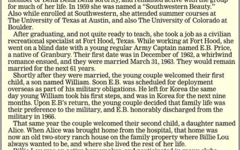 Billie Lou Bryson Price