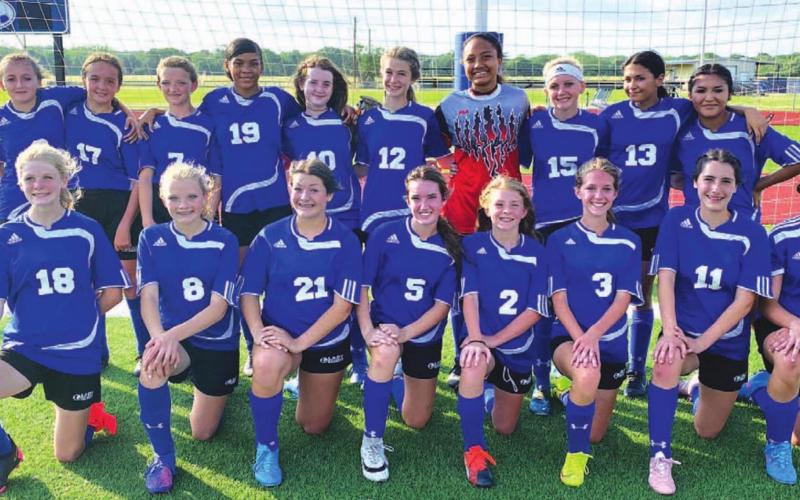 The middle school Lady Badgers pose for a team photo during their 2022 season. COURTESY PHOTO
