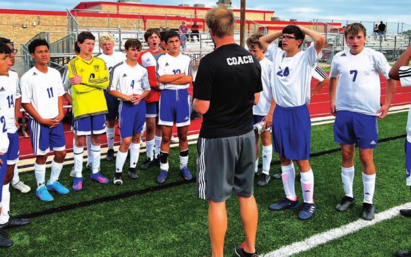 The boys’ team is coached by Edward Gold, shown here during an earlier win over Salado this season. COURTESY PHOTO