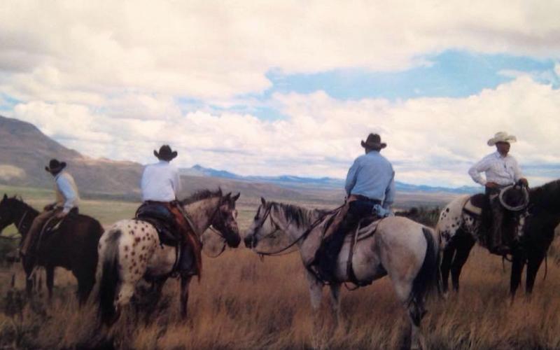 Jess McCabe, Colton Jess McCabe, Marvin Garlick and Kit Woods overlook a lower section of a Texas ranch, and prepare to separate and gather cattle just as cowboys did a hundred years before them. joycesarah mccabe | dispatch record