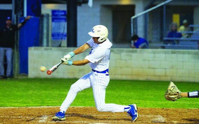 HUNTER KING | DISPATCH RECORD Tripp Stinnett went 3-4 at the plate against Marble Falls last Thursday.