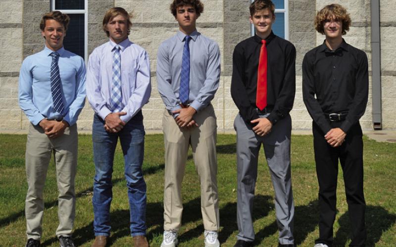 Selected to participate in the American Legion 2023 Boys State session are, from left to right, Parker Weinheimer, John Brock Langford, Landon Richardson, Keaton Black and Luke Rogers. Not pictured: Preston Isom. ERICK MITCHELL | DISPATCH RECORD