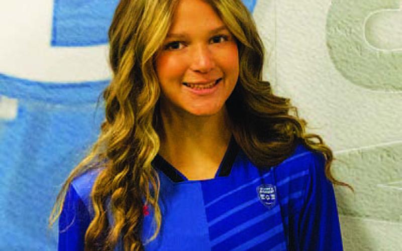 Name: Ever Richardson Class: Freshman Sport: Soccer, Volleyball and Track Favorite Teacher or Coach: Coach Burnside Favorite Place in Lampasas: Pickleball Courts One Person You Look Up To: Jesus Main Goal This Season: Stay confident
