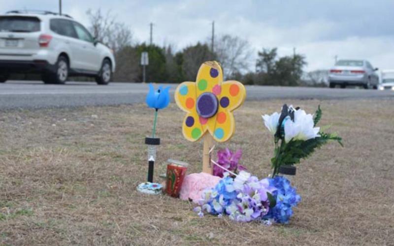 Alongside U.S. Highway East is a memorial for 17-year-old MaryAngela Cheyenne Williams, who was killed in a fatal crash Feb. 8. The Lampasas area has seen an increase in vehicle collisons over several years, both on the highway and within the city limits. MONIQUE BRAND | DISPATCH RECORD