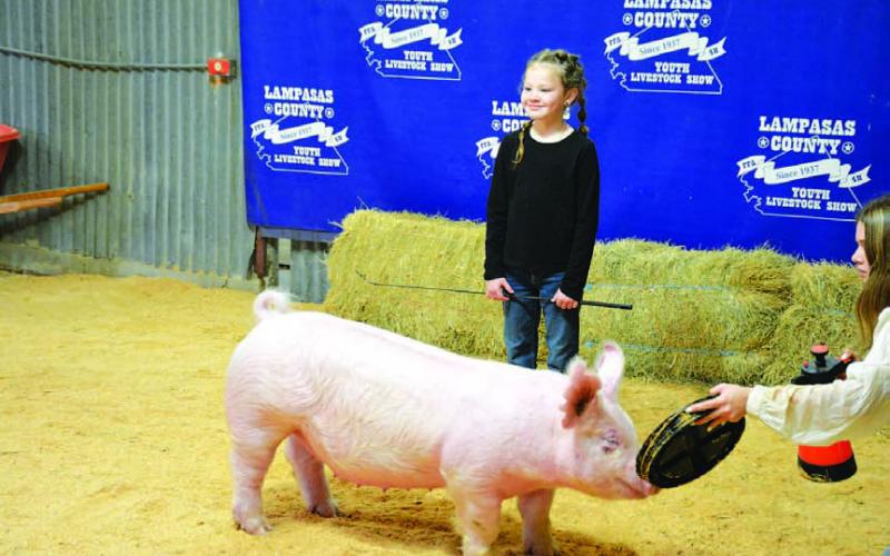 Peewee showmanship honors for swine went to Reese Hooten. HUNTER KING | DISPATCH RECORD