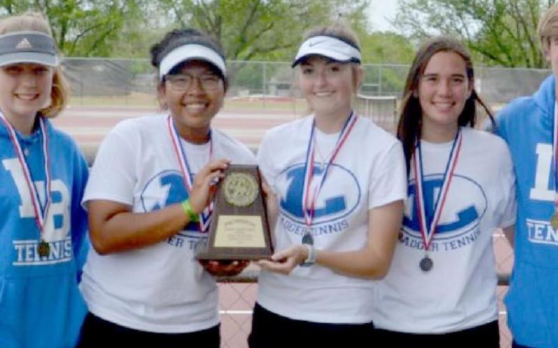 LHS tennis players, pictured from left to right, are Haley Finley, Hannah Durbin, Madison Miles, Emily Martinez and Luke Rogers. KENNETH PEISER | COURTESY PHOTO