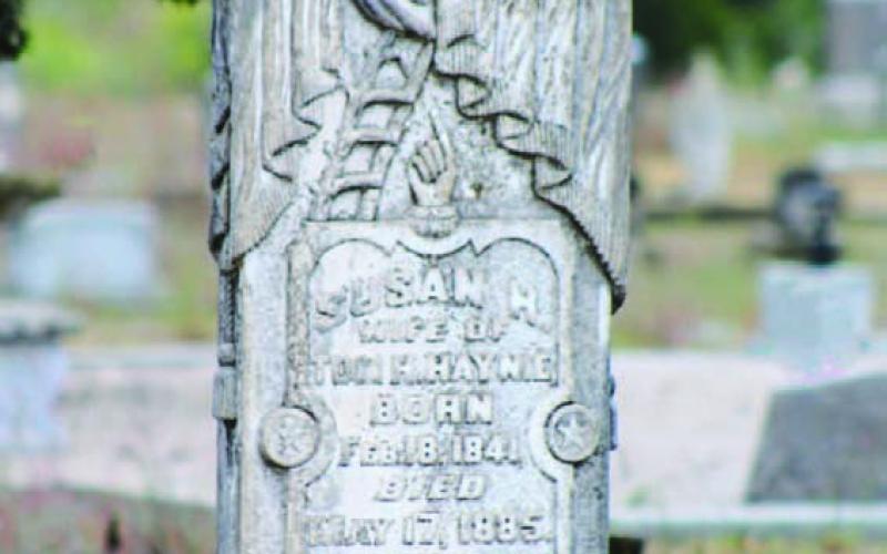 Susan H. Haynie died on May 17, 1885, but she continues to communicate through the messages on her tombstone. JOYCESARAH |MCCABE DISPATCH RECORD