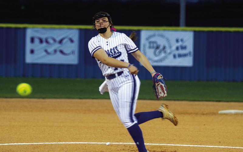 HUNTER KING | DISPATCH RECORD Brooklyn Farmer was dominant in the circle for the first two innings of Tuesday’s game.
