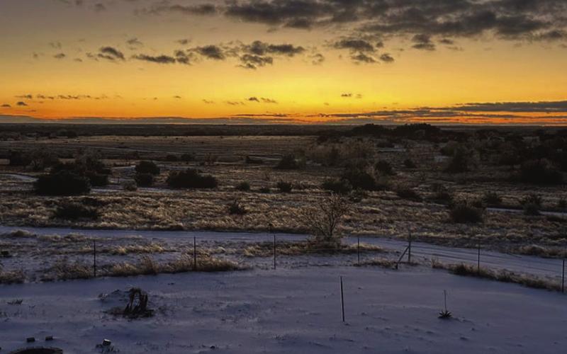 Texas sunsets look even better when snow is on the ground. JOANNE PHILLIPS | COURTESY PHOTO
