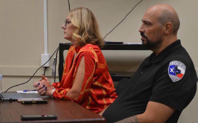 Kempner City Manager Rebecca Ramos and Police Chief Heriberto Rodriguez outlined new budget requests to the Kempner City Council at its meeting on Tuesday. ERICK MITCHELL | DISPATCH RECORD