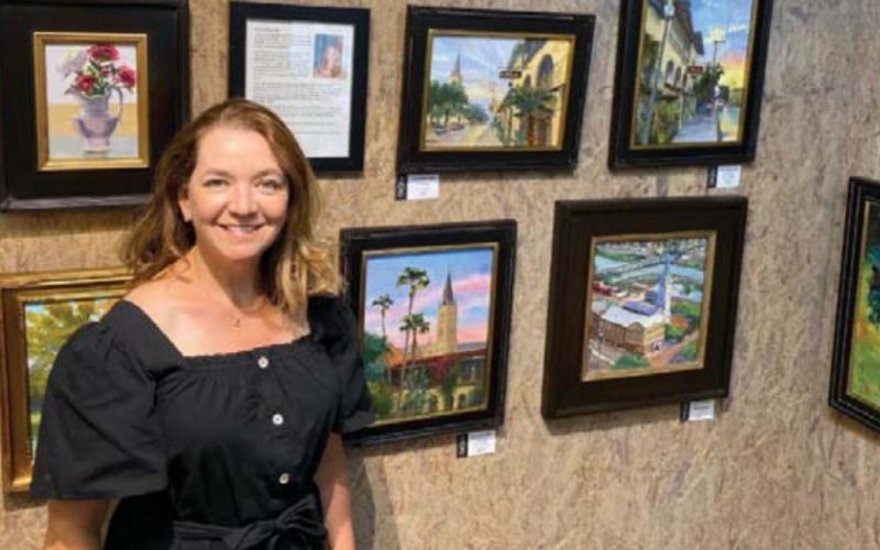 Art demonstration set in Marble Falls
