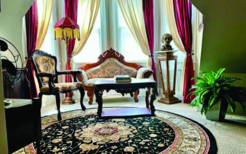 Tucked away in the interior of the beautiful Victorian turret of the Gillen House is this cozy parlor. JOYCESARAH MCCABE | DISPATCH RECORD