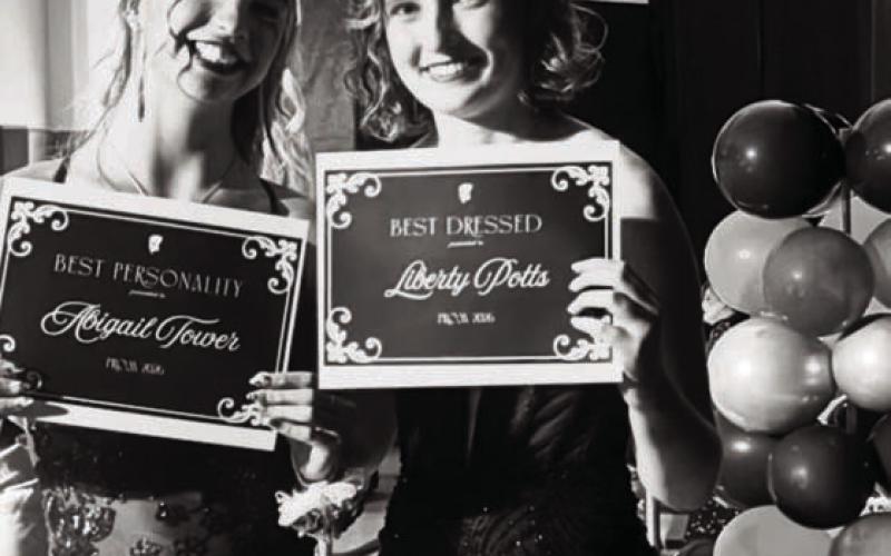 Abigail Tower, at left, and Liberty Potts will represent Lometa at the 2026 Bluebonnet Girls State event in Seguin. COURTESY PHOTO