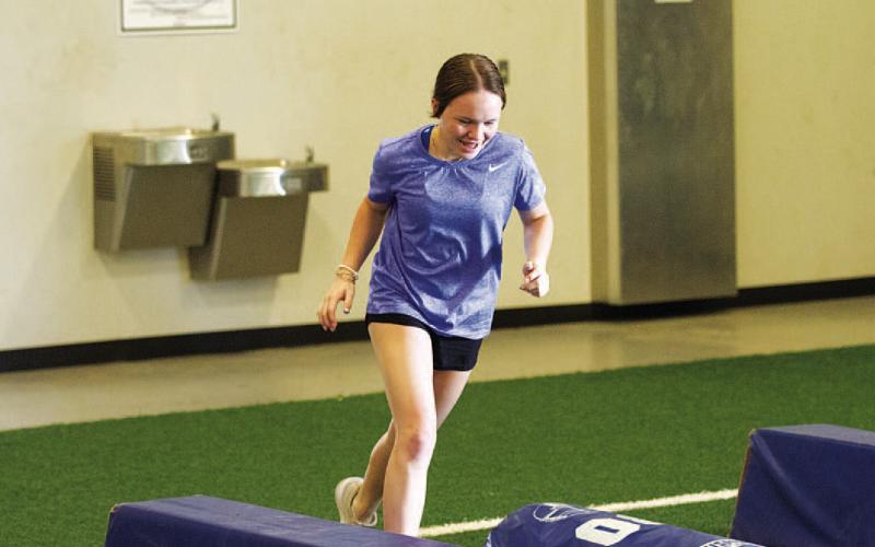 Lola Patterson works through drills from last year’s SWAT conditioning program. FILE PHOTO
