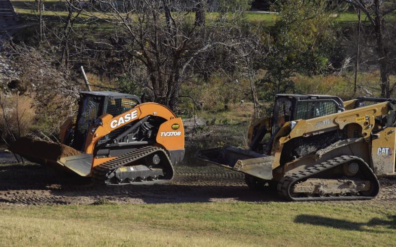 Skid steers were busy finishing the trail along Sulphur Creek last week with decomposed granite provided by Harrison Construction. Forward Lampasas has been working throughout 2025 to clean up the creek areas between the Western Street and Fourth Street bridges. ERICK MITCHELL | DISPATCH RECORD