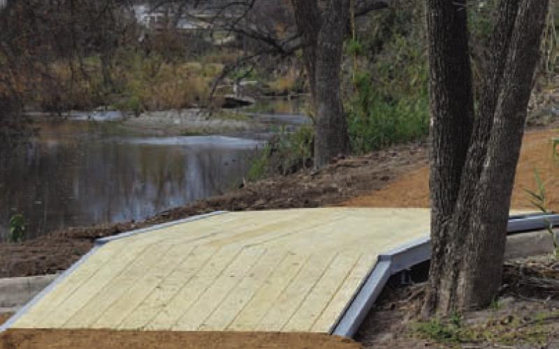 A look at one of the bridges installed along the trail by Forward Lampasas member Mike Irvin to help the walkway be more ADA compliant.