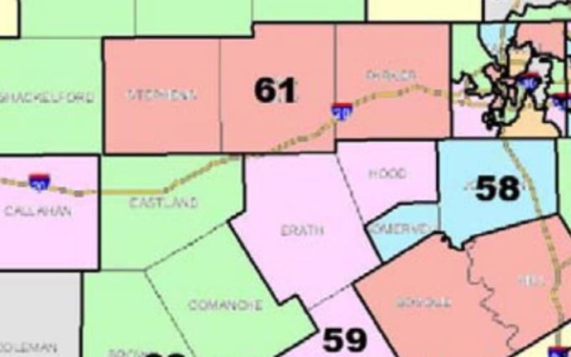 The proposed Texas House District 68 includes Lampasas County and stretches to the Oklahoma border. TEXAS LEGISLATIVE COUNCIL