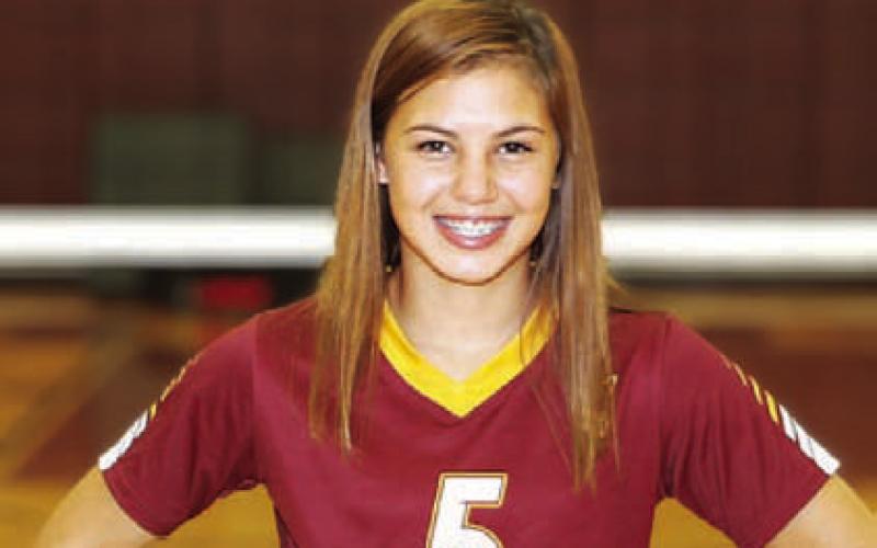 Name: Makynzie Andrade Class: Sophomore Sport: Volleyball, Basketball and Track Favorite Movie: Halloweentown Favorite Midnight Snack: Ice Cream Favorite Social Media: Snapchat Main Goal This Season: To win a set during district