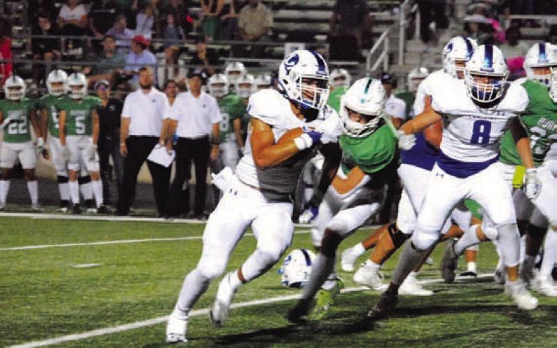 Aden Rascoe turns the corner on his way to the endzone on the first possession of the third quarter. HUNTER KING | DISPATCH RECORD