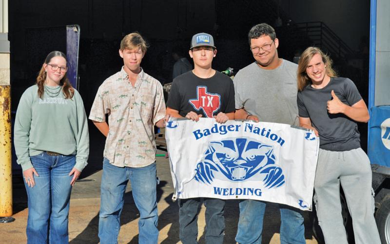 Lampasas High School welding students, from left, Devon Lively, Ebbin Cloud, Casen Keys, Nathan Lee Clarkston and Levi Decker have earned a place at state this spring for their regional successes. Erick Mitchell | Dispatch Record