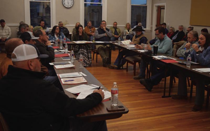 Council Chambers at the Jack Calvert Municipal Building was full of participants for Wednesday’s special workshop session with Lampasas City Council members and the Lampasas Economic Deveopment Board of Directors. ERICK MITCHELL | DISPATCH RECORD