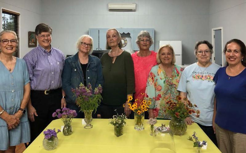 Lometa L-M Garden and CIvic Club officers for the new club year are, left to right, Tico Hicks, historian; Sue Anderson, parliamentarian; Teresa Stewart, reporter; Patricia Dorsey, treasurer; Val Cash, secretary; Sheri Stone, second vice president; Barbara Bell, first vice president along with Candace Pauly (not pictured); and Laurie Davis, president. VAL CASH | COURTESY PHOTO