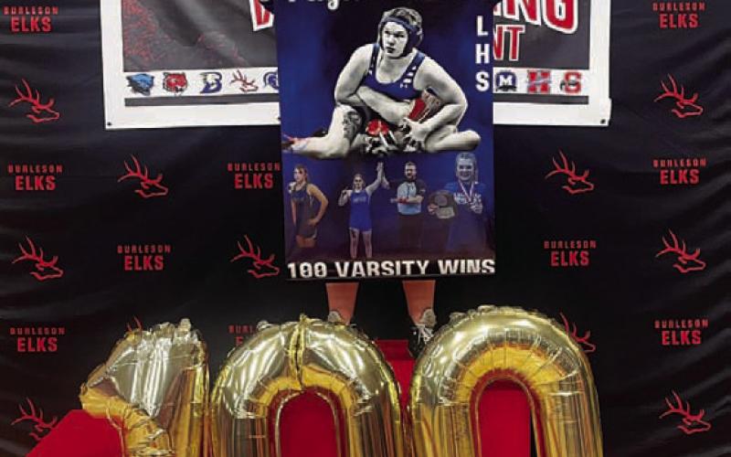Taylor Martell achieved 100 career wins for her district title. COURTESY PHOTO | LAMPASAS ISD ATHLETICS FACEBOOK