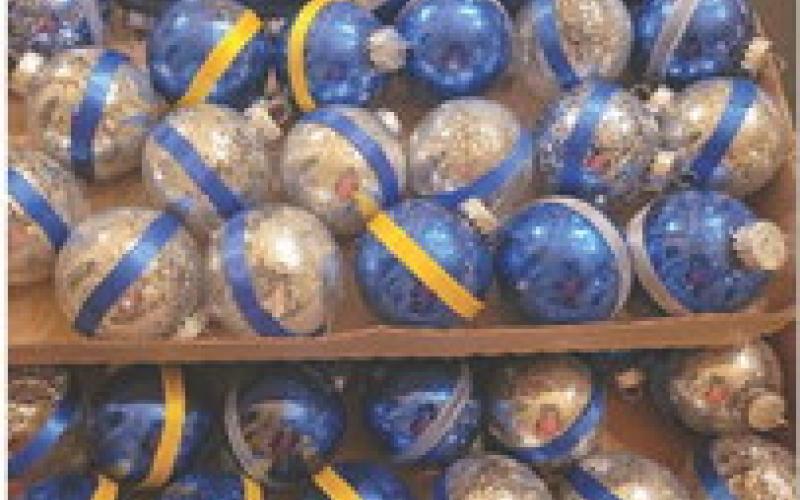 Scouts make ornaments for law enforcement officers