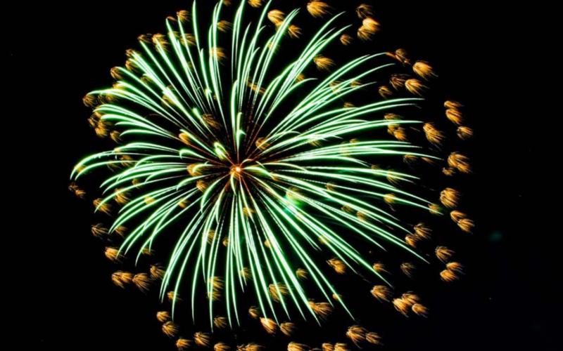 Festival fireworks light the sky