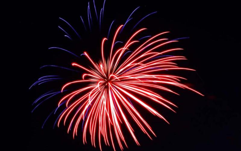 Festival fireworks light the sky