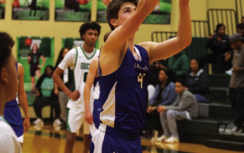 Calum Mitchell ices the game against the Ducks. HUNTER KING | DISPATCH RECORD