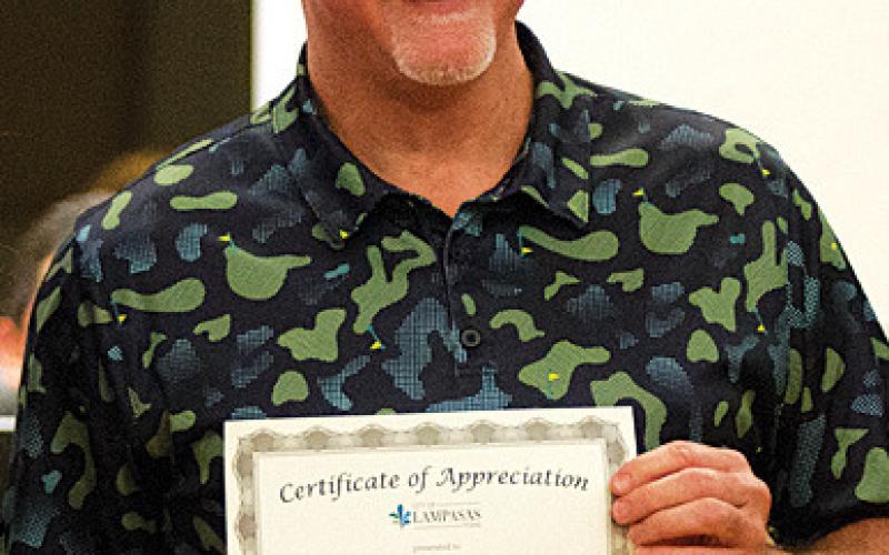 Van Sims has reached 15 years of employment with the city of Lampasas. hunter king | dispatch record