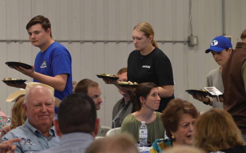 Lampasas High School CTE students were busy serving their supporters at Saturday’s fundraiser hosted by Creating Badger Builders. Erick Mitchell | dispatch record