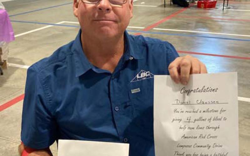Dan Claussen reached four gallons donated. COURTESY PHOTO