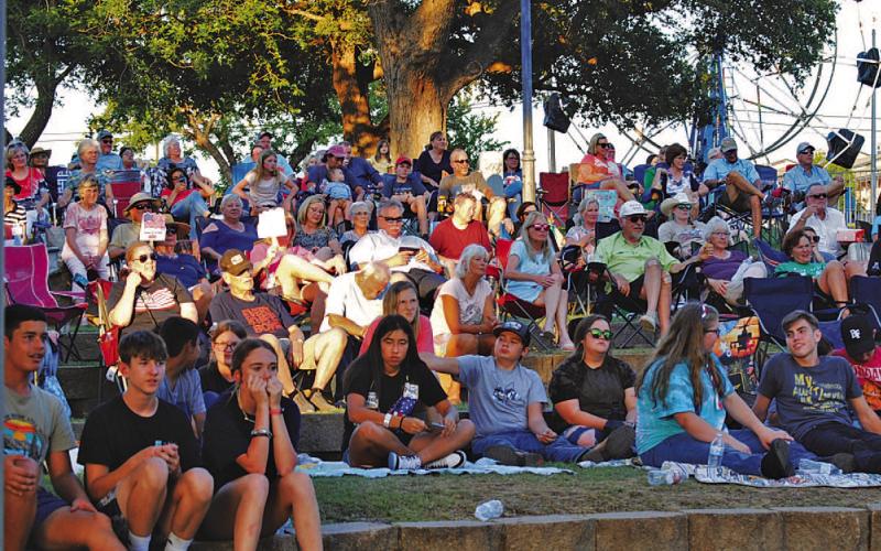 The Ruth Eakin Outdoor Theatre at W.M. Brook Park is the setting for Gospel Night. Attendees bring blankets or lawn chairs and settle in for a relaxed evening of music before the fireworks begin after dark. FILE PHOTO