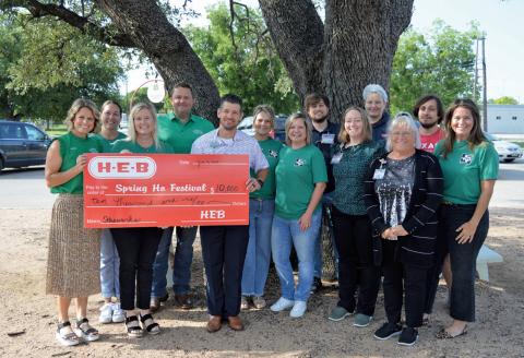 HEB of Lampasas donated $10,000 to the Spring Ho Festival this year. courtesy photo