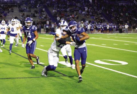 Trent Rogers makes the tackle on the Lake View ball carrier. COURTESY PHOTO | MICHAEL KUEHNE