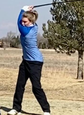 LeeAnn Parker tees off on her way to a second-place finish. BETH PARKER | COURTESY PHOTO
