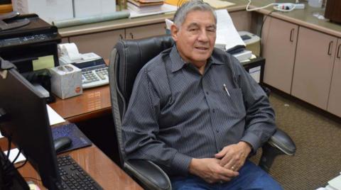 Longtime Justice of the Peace Andrew Garcia Jr. took some time for photos Monday before clearing his office. Garcia, who served in the Precinct 1 seat for 14 years, retired Sept. 30. MONIQUE BRAND | DISPATCH RECORD