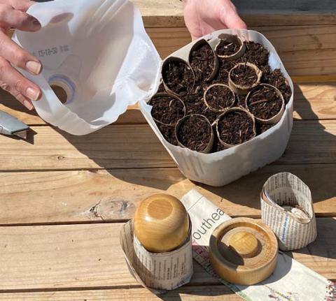 Winter sowing allows gardeners to start transplants from seeds outdoors using recycled items. courtesy photo | melindamyers.com