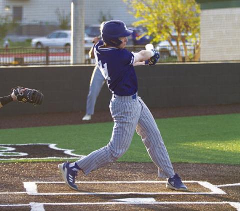 Jonas Andersen sent his second home run of the season over the left-field wall. HUNTER KING | DISPATCH RECORD