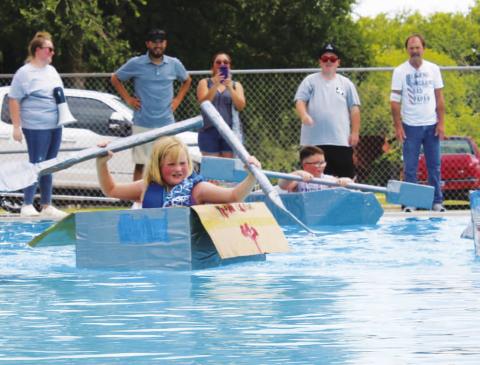 Cardboard boats will make their way across the swimming pool to see who can reach the other side safely. Other water sports for children and adults will be part of the Spring Ho offerings. FILE PHOTO