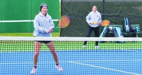 Caroline White, front, and Madelynn White went undefeated at the quad last Friday. COURTESY PHOTO | KENNETH PEISER