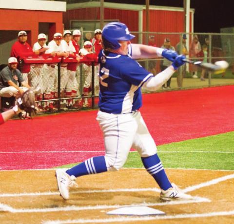 Hayden Waldrip drives in the go-ahead run with a hard-hit grounder in the seventh inning. JEFF LOWE | DISPATCH RECORD